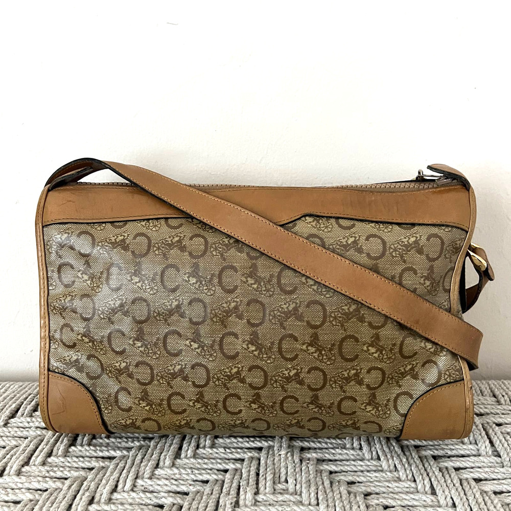 Celine Macadam Diffusion Tan Canvas And Leather C… - image 1